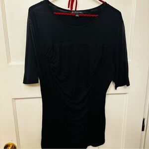⭐️ INC Large International Concepts Black Gathered Short Sleeve Top